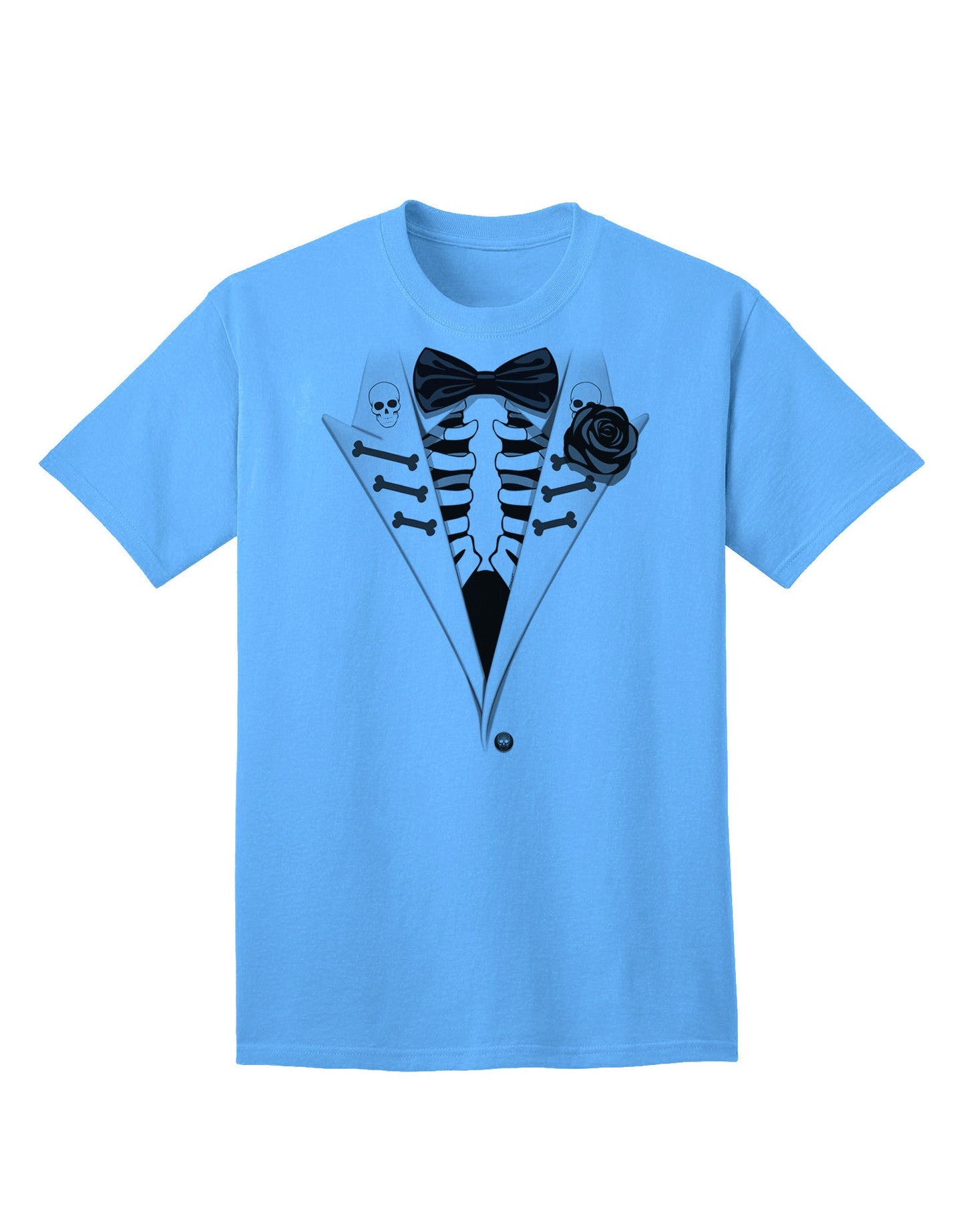 Premium Skeleton Tuxedo - Adult Halloween Themed T-Shirt Collection-Mens T-shirts-TooLoud-Aquatic-Blue-Small-Davson Sales