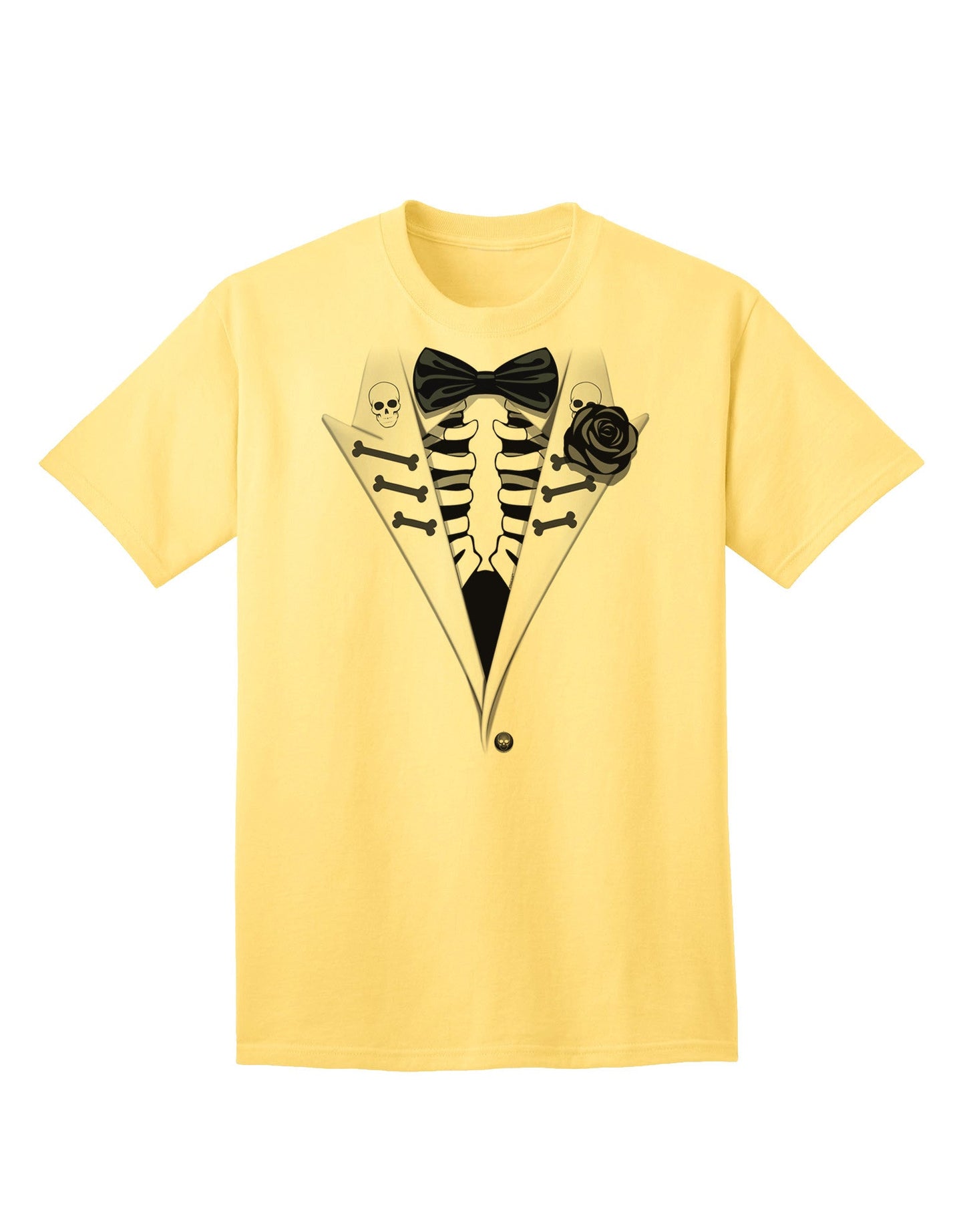 Premium Skeleton Tuxedo - Adult Halloween Themed T-Shirt Collection-Mens T-shirts-TooLoud-Yellow-Small-Davson Sales