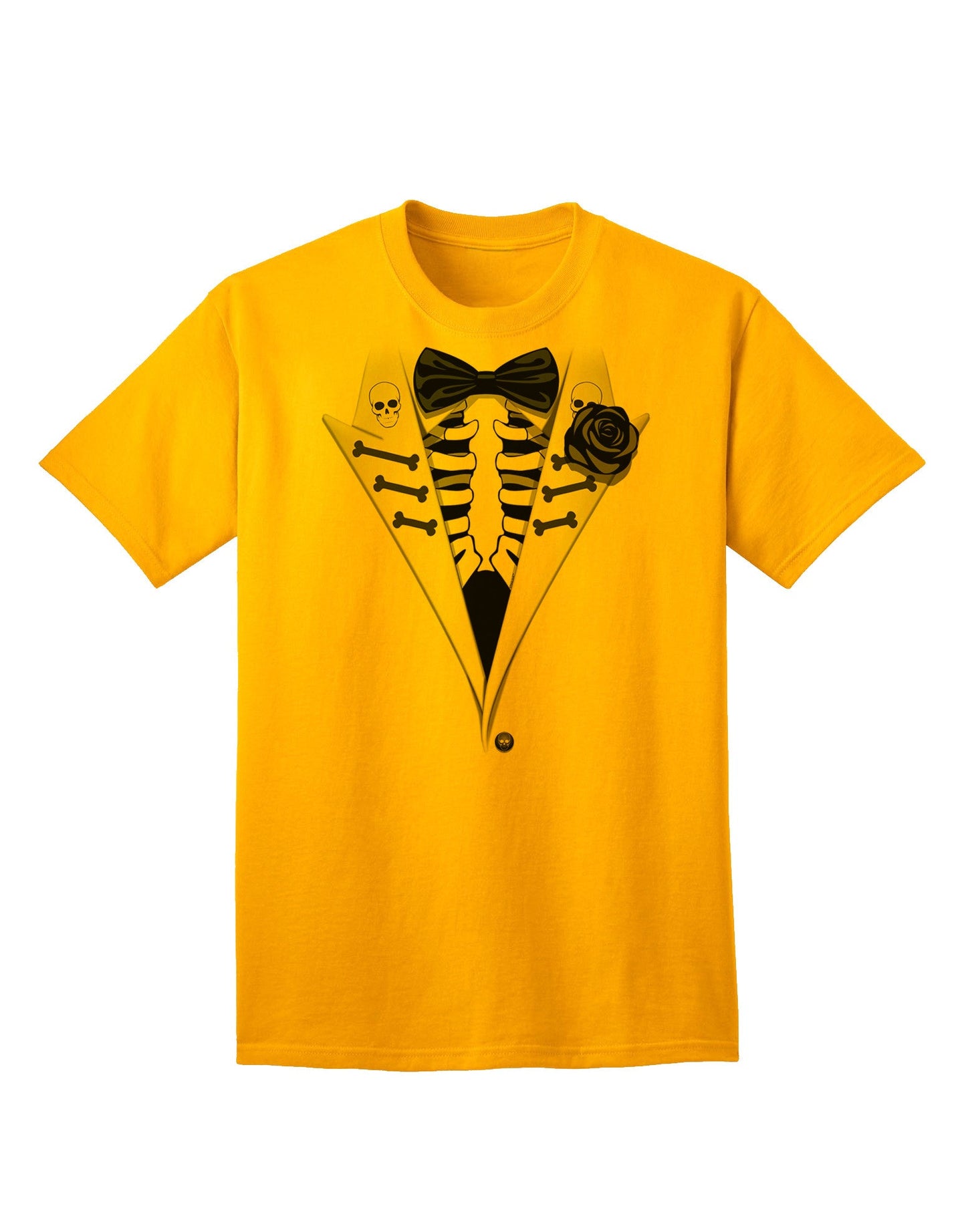 Premium Skeleton Tuxedo - Adult Halloween Themed T-Shirt Collection-Mens T-shirts-TooLoud-Gold-Small-Davson Sales