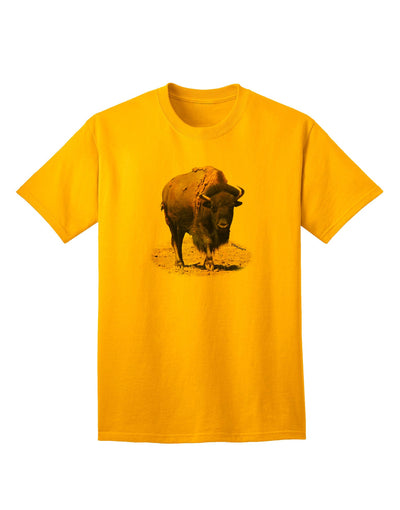 Premium Strong Bison Cutout - Adult T-Shirt for the Modern Individual-Mens T-shirts-TooLoud-Gold-Small-Davson Sales