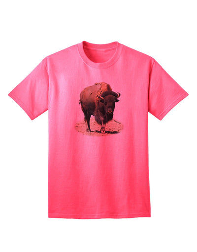 Premium Strong Bison Cutout - Adult T-Shirt for the Modern Individual-Mens T-shirts-TooLoud-Neon-Pink-Small-Davson Sales