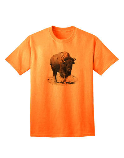 Premium Strong Bison Cutout - Adult T-Shirt for the Modern Individual-Mens T-shirts-TooLoud-Neon-Orange-Small-Davson Sales