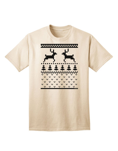 Premium Ugly Christmas Sweater Reindeer Pattern: Adult T-Shirt Collection-Mens T-shirts-TooLoud-Natural-Small-Davson Sales