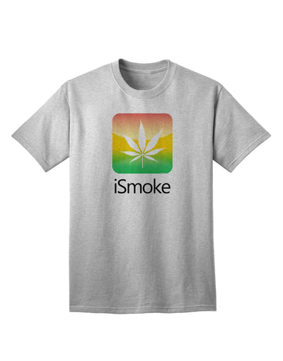 Premium iSmoke Logo Adult T-Shirt featuring a Distinctive Marijuana Leaf Design-Mens T-shirts-TooLoud-AshGray-Small-Davson Sales