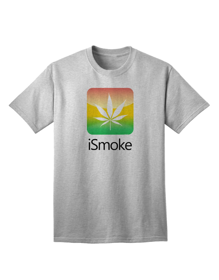 Premium iSmoke Logo Adult T-Shirt featuring a Distinctive Marijuana Leaf Design-Mens T-shirts-TooLoud-White-Small-Davson Sales