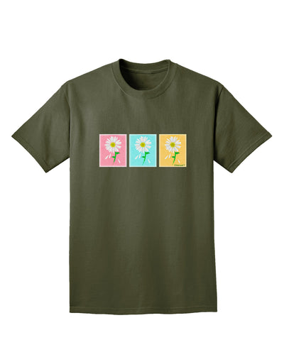 Pretty Daisies Watercolor Adult Dark T-Shirt-Mens T-Shirt-TooLoud-Military-Green-Small-Davson Sales