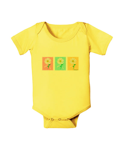 Pretty Daisies Watercolor Baby Romper Bodysuit-Baby Romper-TooLoud-Yellow-06-Months-Davson Sales