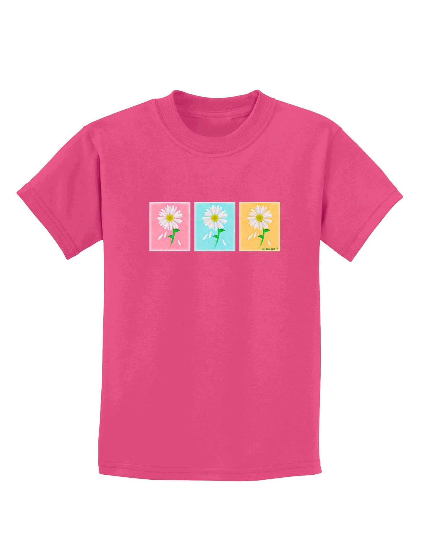 Pretty Daisies Watercolor Childrens Dark T-Shirt-Childrens T-Shirt-TooLoud-Sangria-X-Small-Davson Sales