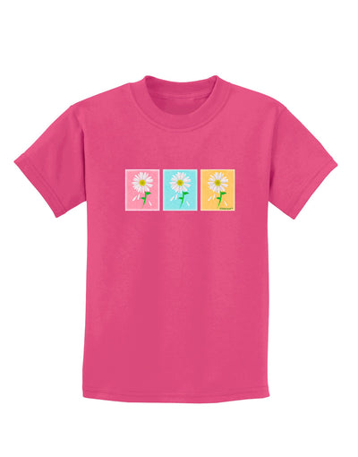 Pretty Daisies Watercolor Childrens Dark T-Shirt-Childrens T-Shirt-TooLoud-Sangria-X-Small-Davson Sales