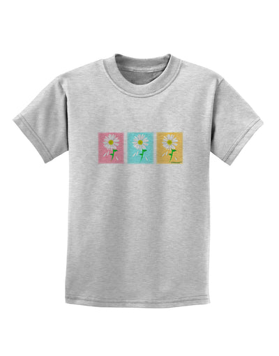 Pretty Daisies Watercolor Childrens T-Shirt-Childrens T-Shirt-TooLoud-AshGray-X-Small-Davson Sales