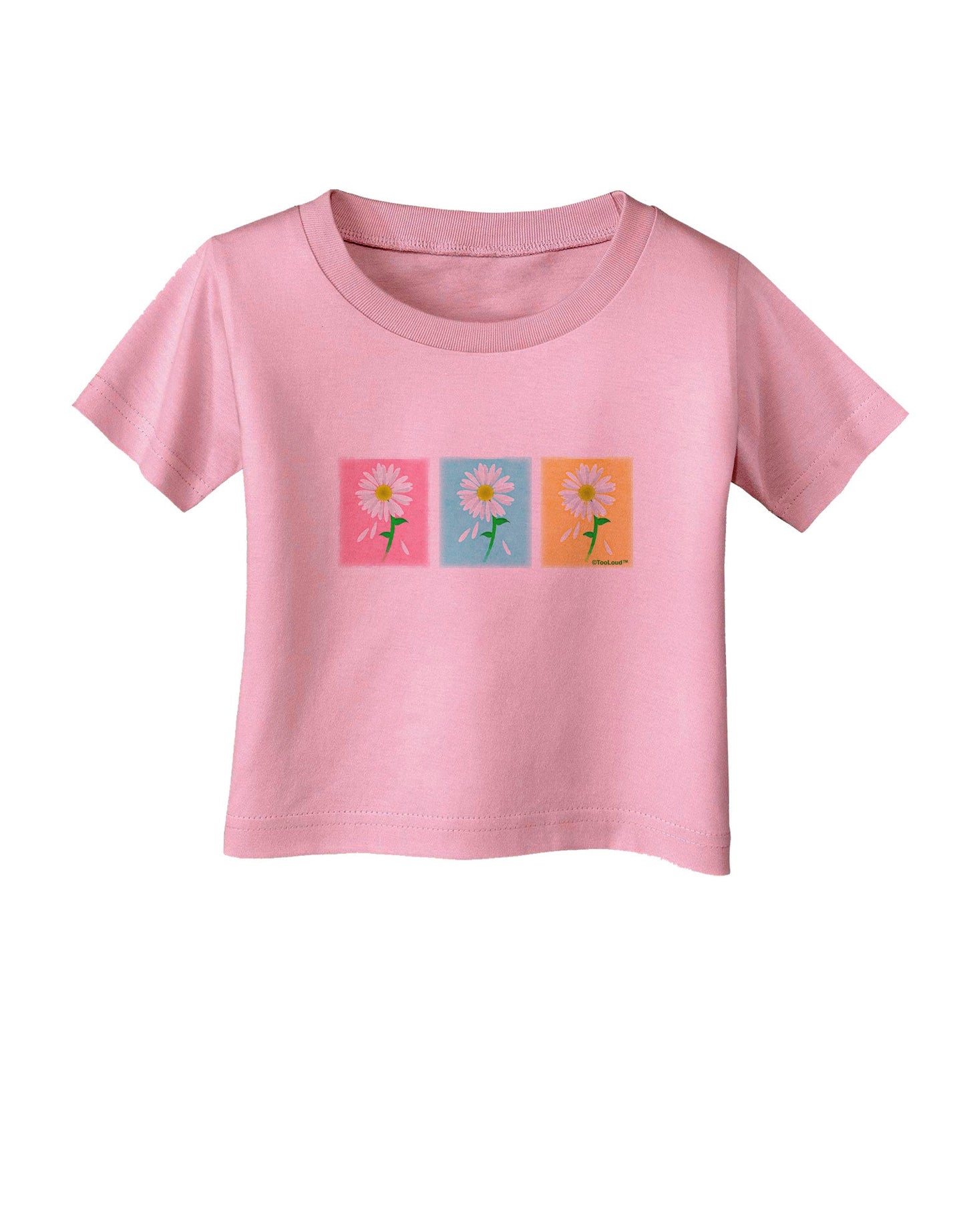 Pretty Daisies Watercolor Infant T-Shirt-Infant T-Shirt-TooLoud-Candy-Pink-06-Months-Davson Sales