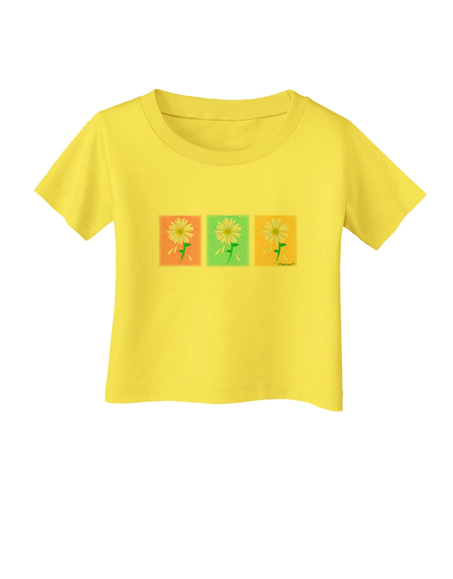 Pretty Daisies Watercolor Infant T-Shirt-Infant T-Shirt-TooLoud-Yellow-06-Months-Davson Sales