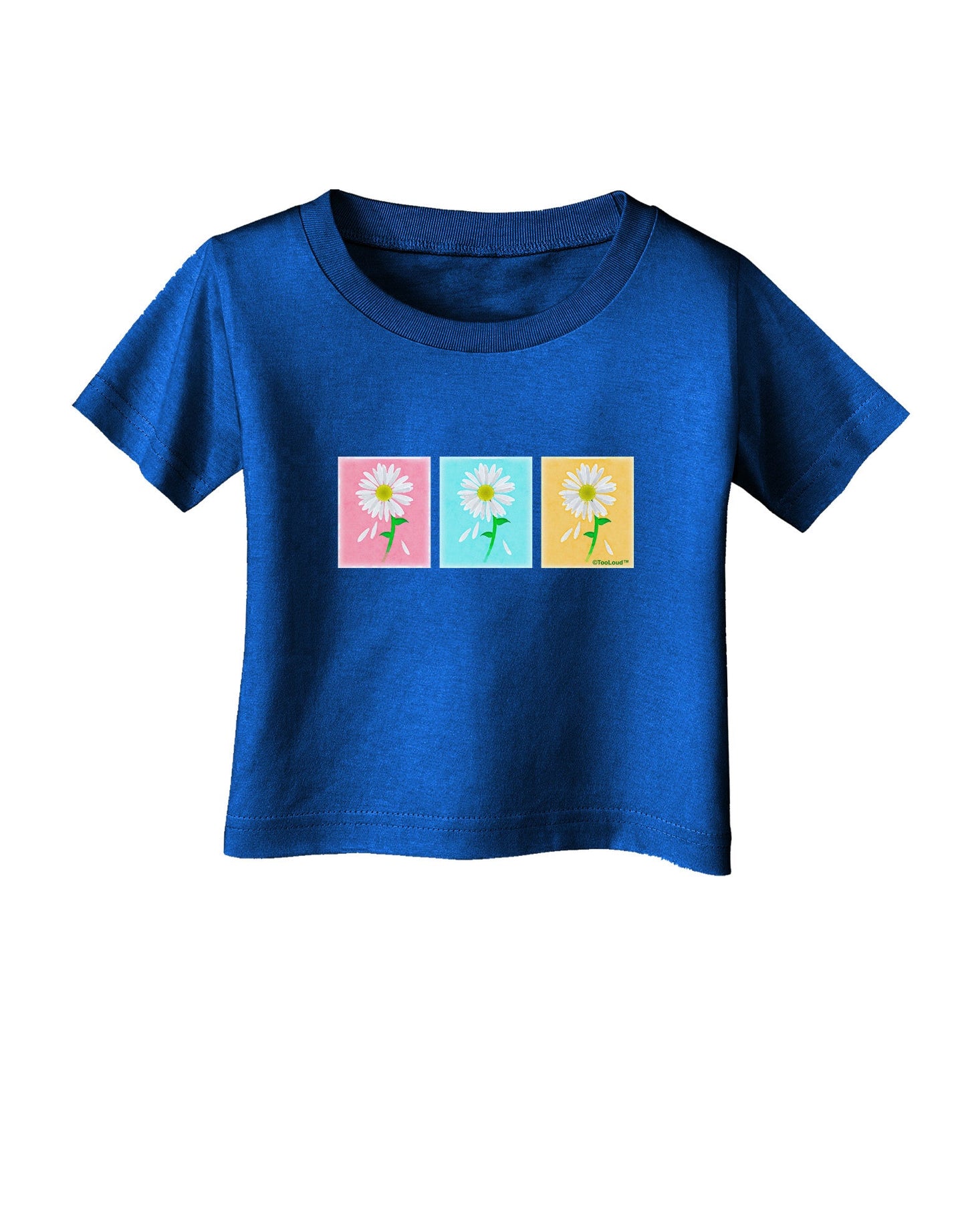 Pretty Daisies Watercolor Infant T-Shirt Dark-Infant T-Shirt-TooLoud-Royal-Blue-06-Months-Davson Sales
