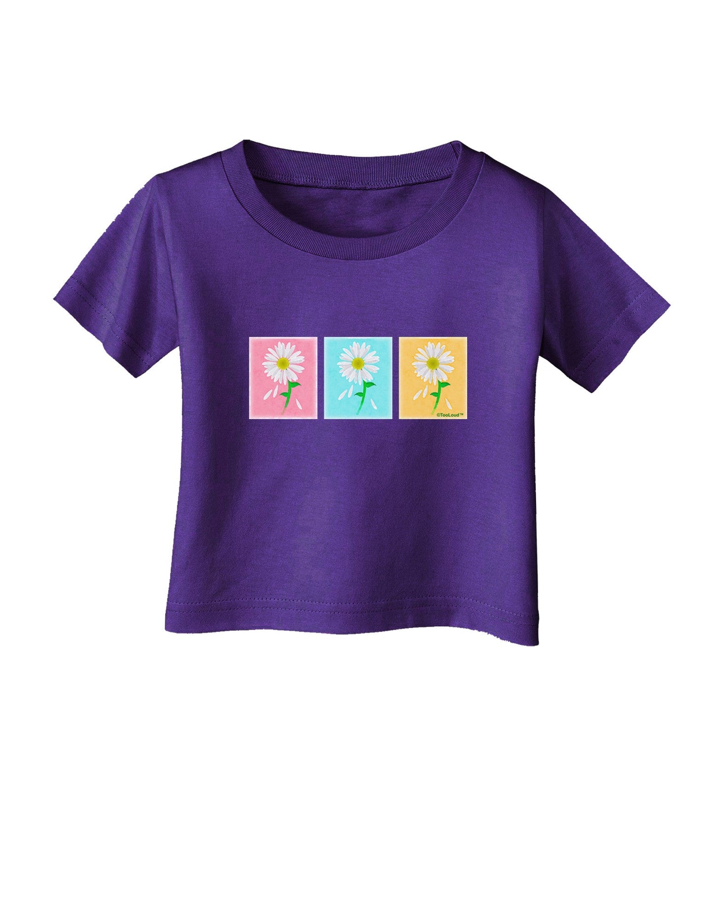 Pretty Daisies Watercolor Infant T-Shirt Dark-Infant T-Shirt-TooLoud-Purple-06-Months-Davson Sales