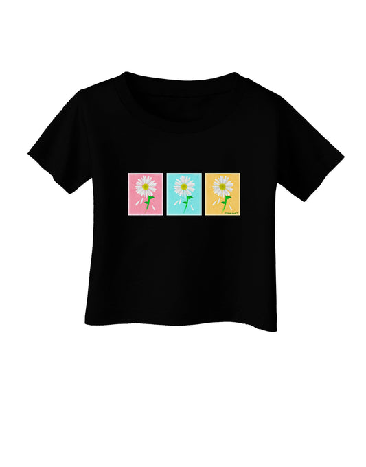 Pretty Daisies Watercolor Infant T-Shirt Dark-Infant T-Shirt-TooLoud-Black-06-Months-Davson Sales
