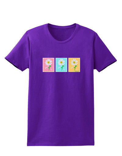 Pretty Daisies Watercolor Womens Dark T-Shirt-Womens T-Shirt-TooLoud-Purple-X-Small-Davson Sales