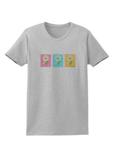 Pretty Daisies Watercolor Womens T-Shirt-Womens T-Shirt-TooLoud-AshGray-X-Small-Davson Sales