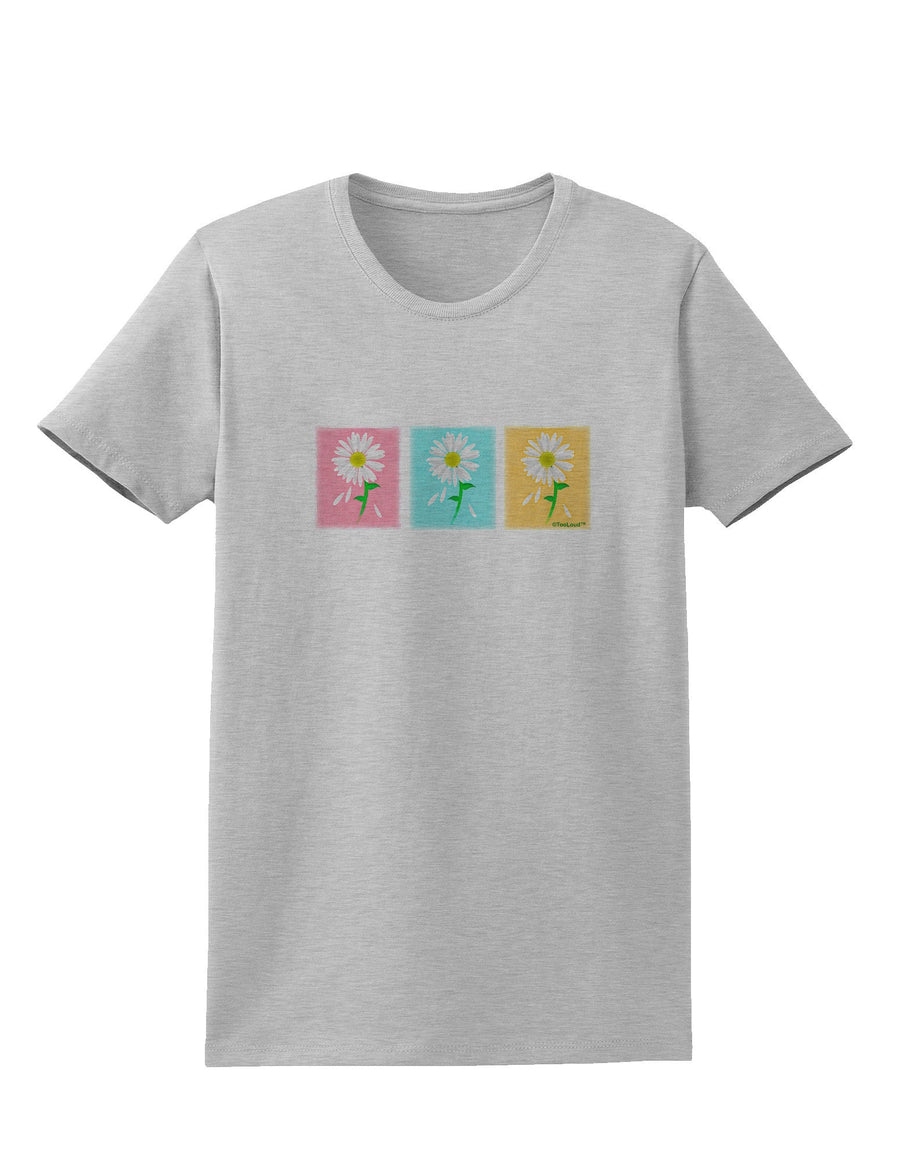 Pretty Daisies Watercolor Womens T-Shirt-Womens T-Shirt-TooLoud-White-X-Small-Davson Sales