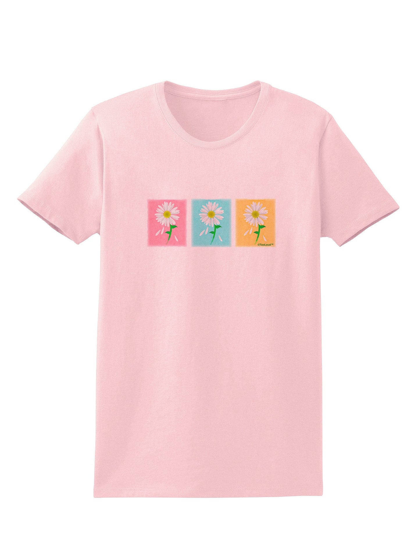 Pretty Daisies Watercolor Womens T-Shirt-Womens T-Shirt-TooLoud-PalePink-X-Small-Davson Sales
