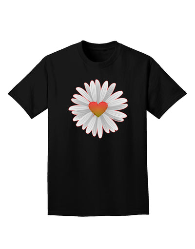 Pretty Daisy Heart Adult Dark T-Shirt-Mens T-Shirt-TooLoud-Black-Small-Davson Sales