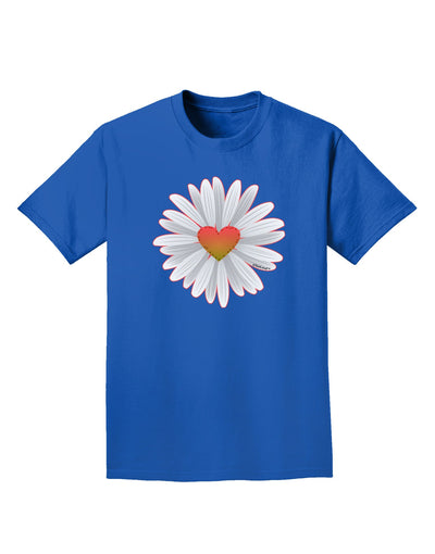 Pretty Daisy Heart Adult Dark T-Shirt-Mens T-Shirt-TooLoud-Royal-Blue-Small-Davson Sales