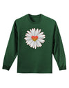 Pretty Daisy Heart Adult Long Sleeve Dark T-Shirt-Long Sleeve Shirt-TooLoud-Dark-Green-Small-Davson Sales
