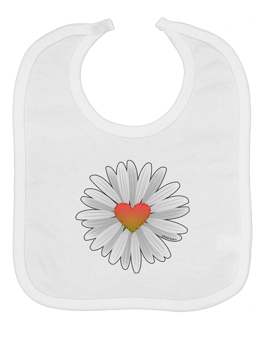 Pretty Daisy Heart Baby Bib