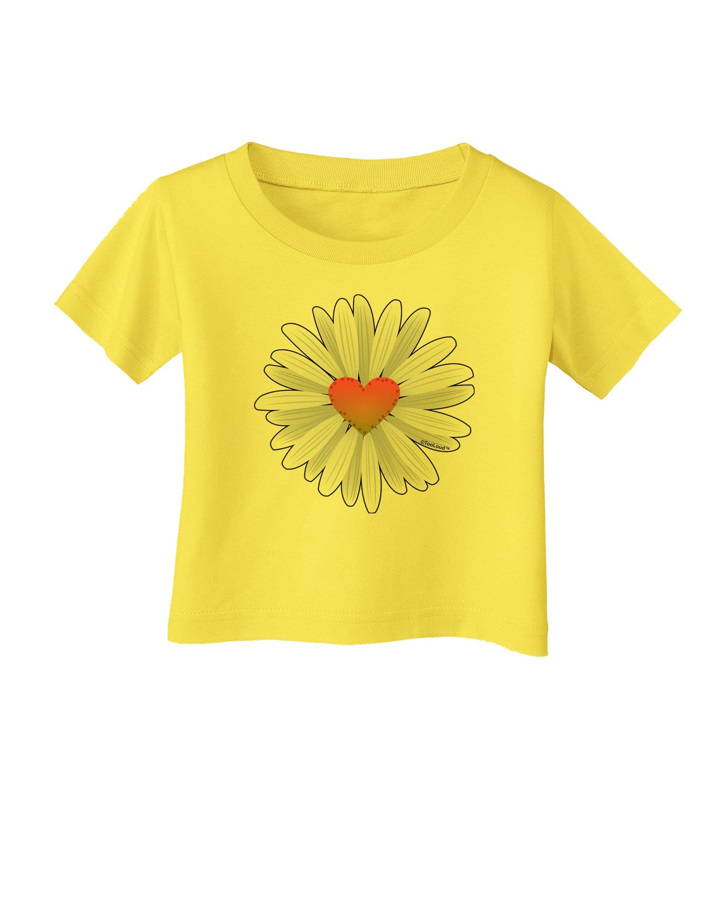Pretty Daisy Heart Infant T-Shirt-Infant T-Shirt-TooLoud-Yellow-06-Months-Davson Sales