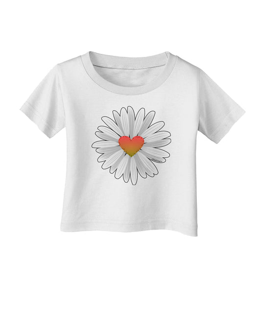 Pretty Daisy Heart Infant T-Shirt-Infant T-Shirt-TooLoud-White-06-Months-Davson Sales