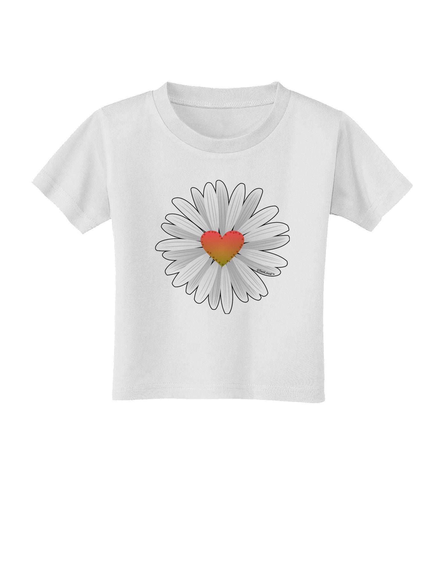 Pretty Daisy Heart Toddler T-Shirt-Toddler T-Shirt-TooLoud-White-2T-Davson Sales