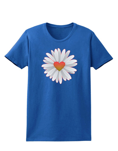 Pretty Daisy Heart Womens Dark T-Shirt-Womens T-Shirt-TooLoud-Royal-Blue-X-Small-Davson Sales