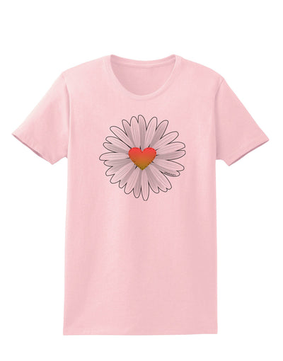 Pretty Daisy Heart Womens T-Shirt-Womens T-Shirt-TooLoud-PalePink-X-Small-Davson Sales