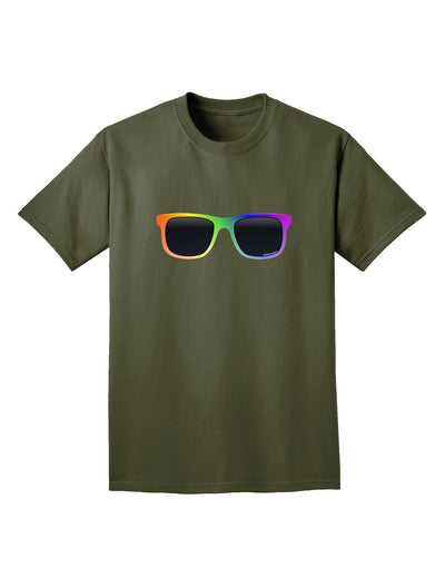 Pride Rainbow Glasses Adult Dark T-Shirt by TooLoud-Mens T-Shirt-TooLoud-Military-Green-Small-Davson Sales