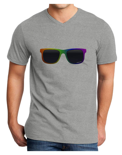 Pride Rainbow Glasses Adult V-Neck T-shirt by TooLoud-Mens V-Neck T-Shirt-TooLoud-HeatherGray-Small-Davson Sales