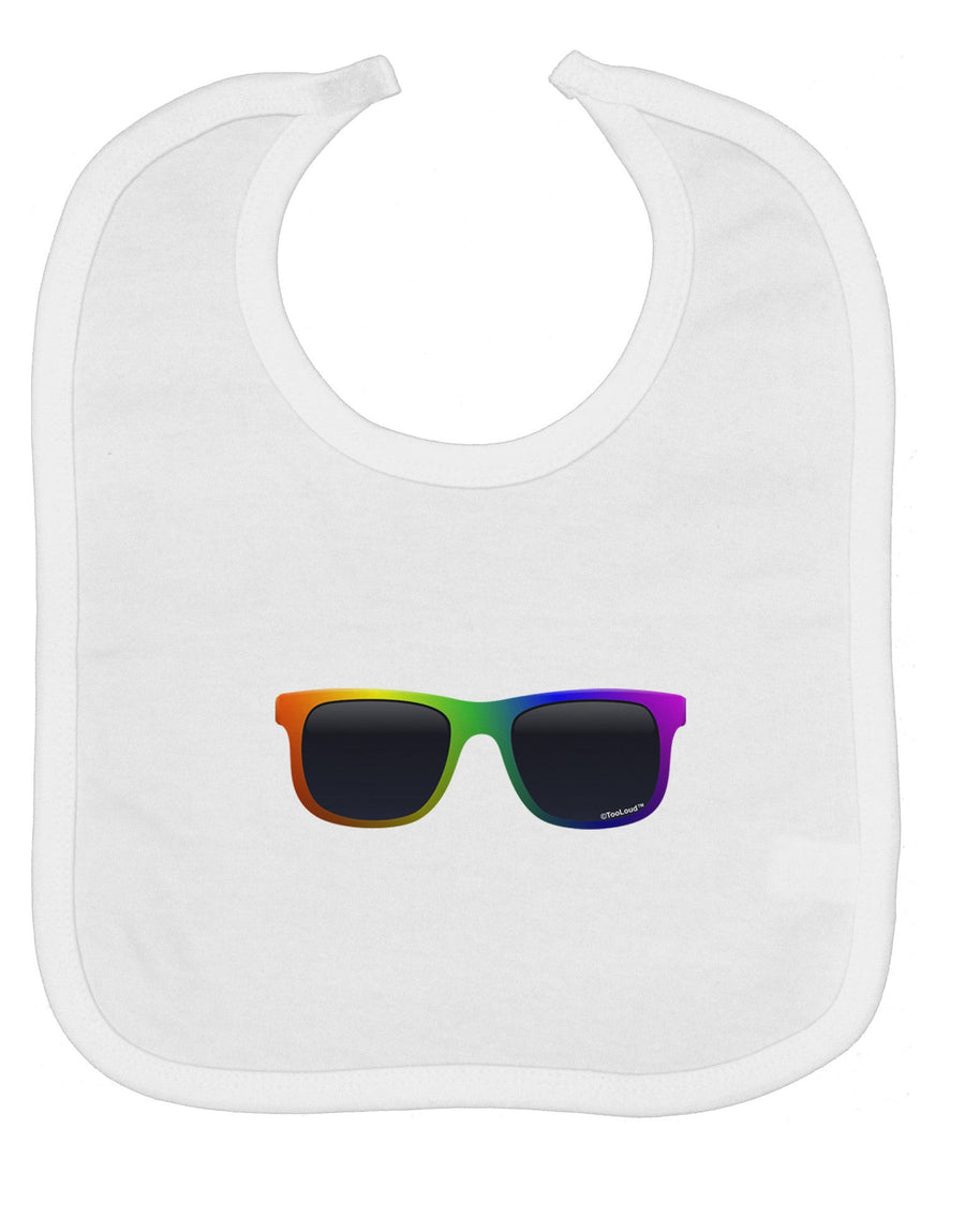 Pride Rainbow Glasses Baby Bib by TooLoud