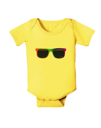 Pride Rainbow Glasses Baby Romper Bodysuit by TooLoud-Baby Romper-TooLoud-Yellow-06-Months-Davson Sales