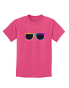 Pride Rainbow Glasses Childrens Dark T-Shirt by TooLoud-Childrens T-Shirt-TooLoud-Sangria-X-Small-Davson Sales