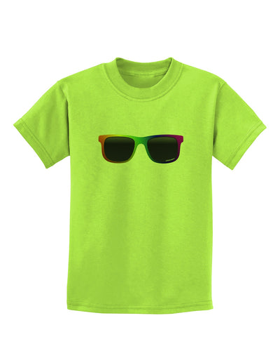 Pride Rainbow Glasses Childrens T-Shirt by TooLoud-Childrens T-Shirt-TooLoud-Lime-Green-X-Small-Davson Sales