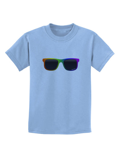 Pride Rainbow Glasses Childrens T-Shirt by TooLoud-Childrens T-Shirt-TooLoud-Light-Blue-X-Small-Davson Sales