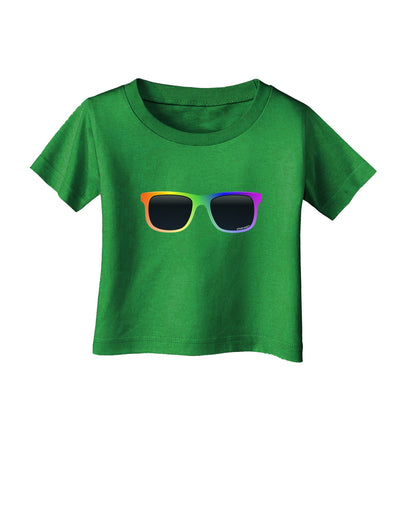 Pride Rainbow Glasses Infant T-Shirt Dark by TooLoud-Infant T-Shirt-TooLoud-Clover-Green-06-Months-Davson Sales