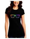 Pride Rainbow Glasses Juniors Petite Crew Dark T-Shirt by TooLoud-T-Shirts Juniors Tops-TooLoud-Black-Juniors Fitted Small-Davson Sales