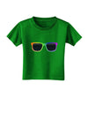 Pride Rainbow Glasses Toddler T-Shirt Dark by TooLoud-Toddler T-Shirt-TooLoud-Clover-Green-2T-Davson Sales