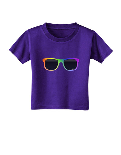 Pride Rainbow Glasses Toddler T-Shirt Dark by TooLoud-Toddler T-Shirt-TooLoud-Purple-2T-Davson Sales