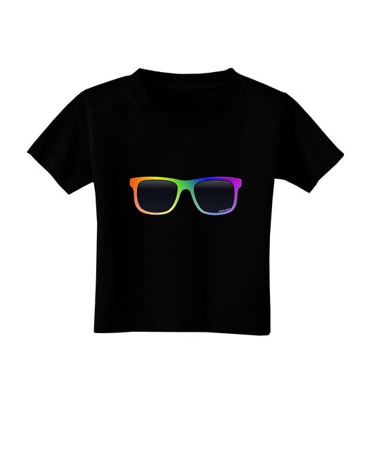 Pride Rainbow Glasses Toddler T-Shirt Dark by TooLoud-Toddler T-Shirt-TooLoud-Black-2T-Davson Sales