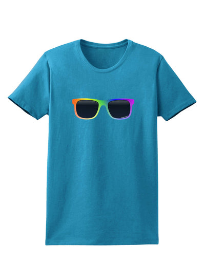 Pride Rainbow Glasses Womens Dark T-Shirt by TooLoud-Womens T-Shirt-TooLoud-Turquoise-X-Small-Davson Sales