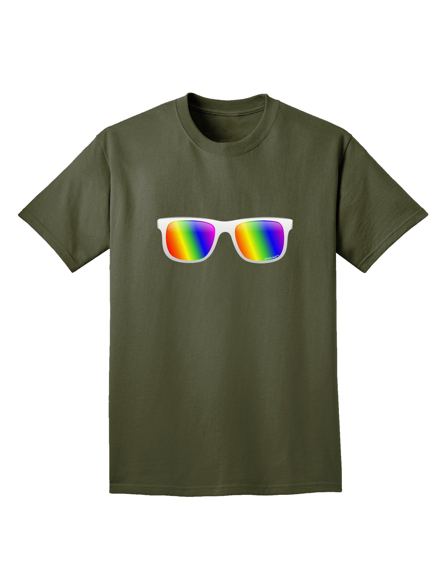 Pride Rainbow Lenses Adult Dark T-Shirt by TooLoud-Mens T-Shirt-TooLoud-Military-Green-Small-Davson Sales