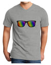 Pride Rainbow Lenses Adult V-Neck T-shirt by TooLoud-Mens V-Neck T-Shirt-TooLoud-HeatherGray-Small-Davson Sales