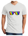 Pride Rainbow Lenses Adult V-Neck T-shirt by TooLoud-Mens V-Neck T-Shirt-TooLoud-White-Small-Davson Sales