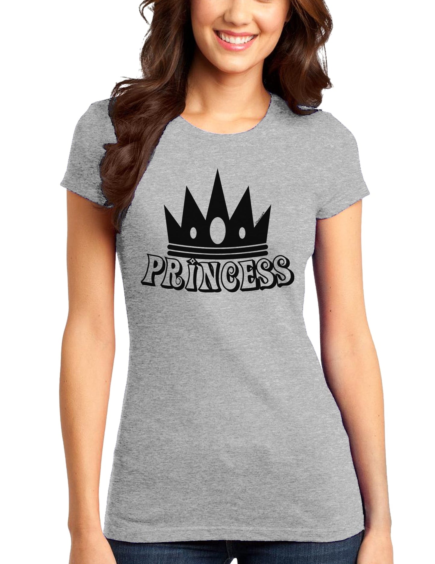 Princess Juniors T-Shirt-Womens Juniors T-Shirt-TooLoud-Heather-Gray-Small-Davson Sales