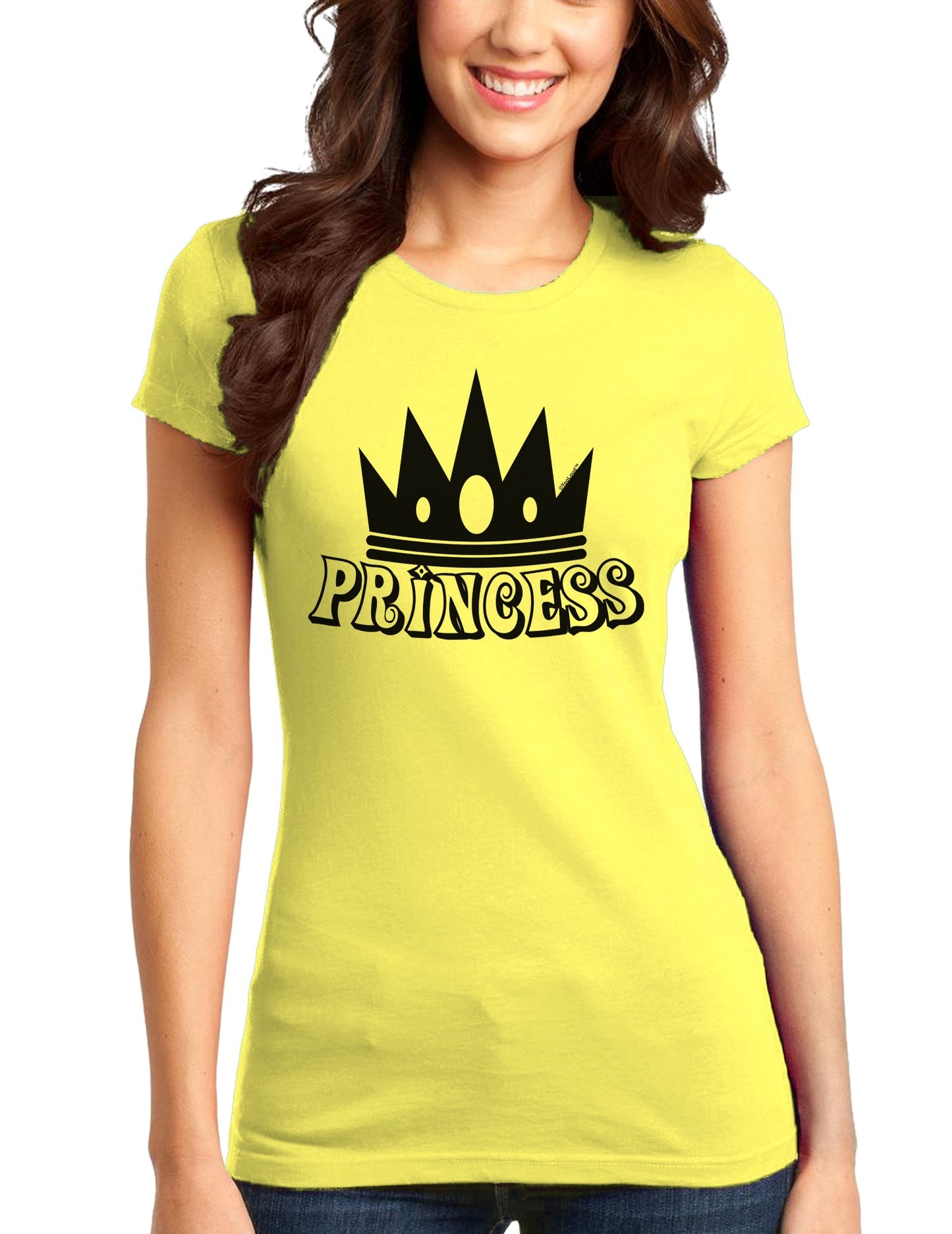 Princess Juniors T-Shirt-Womens Juniors T-Shirt-TooLoud-Yellow-Small-Davson Sales